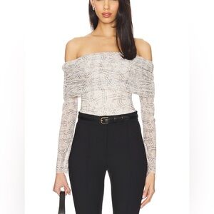 Revolve AFRM Maxine Bodysuit in Lace Plaid